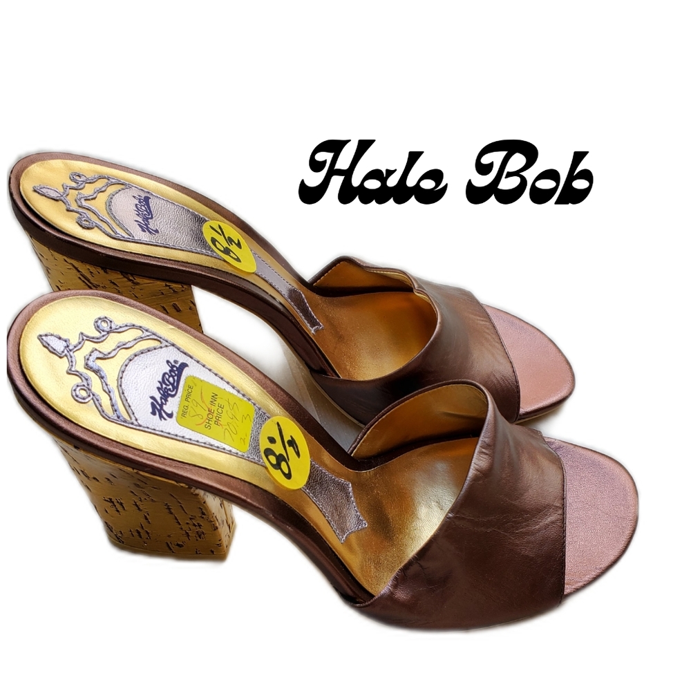 NWT HALE BOB bronze heels